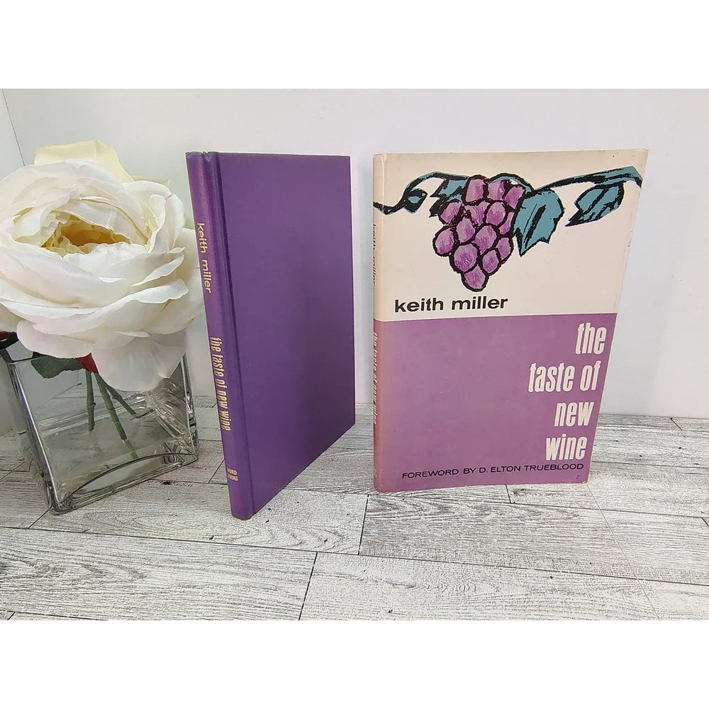 The Taste of New Wine Keith Miller Vintage Hardcover Purple Christian Book Decor